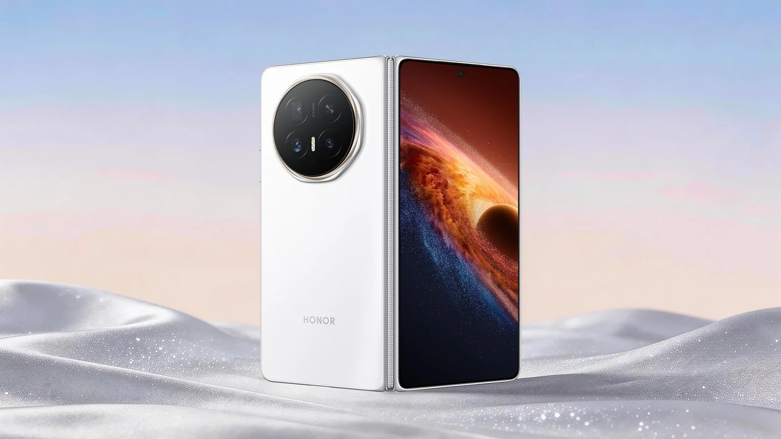 הונור מג'יק V6 בצבע לבן, הגרסה הדקה ביותר, מבט על הגב ועל המסך הפנימי