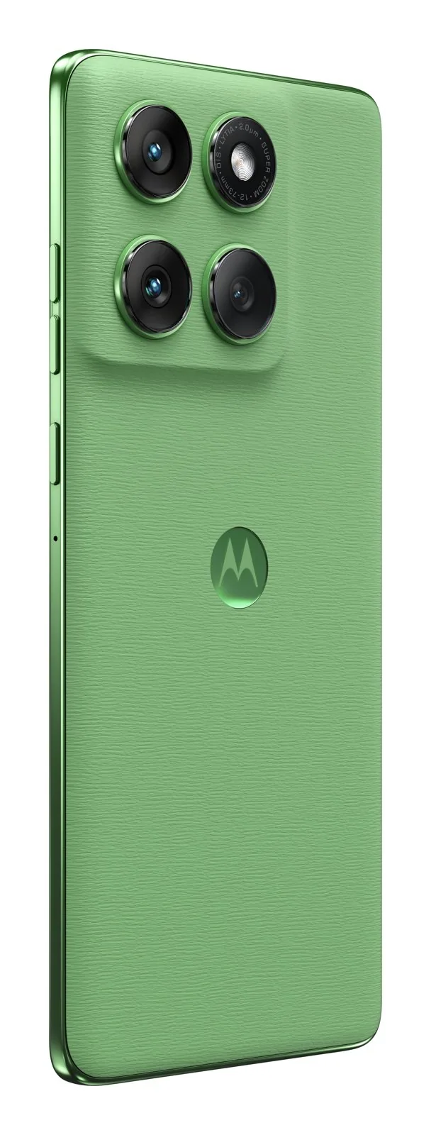 גב מוטורולה Edge 60 בצבע Shamrock ירוק בגימור דמוי עור, עם מערך המצלמות האחורי