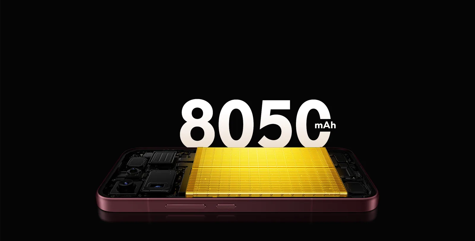 הדמיה רשמית של סוללת 8,050mAh בתוך גוף הטלפון POCO F9 Ultra