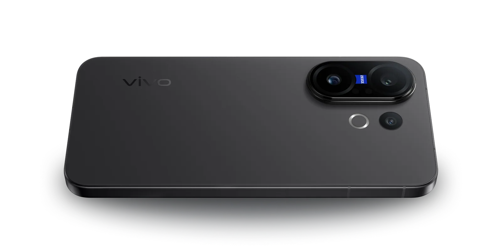 vivo X200 FE בצבע שחור מונח על הגב, רואים את מצלמת הטלפוטו הפריסקופית