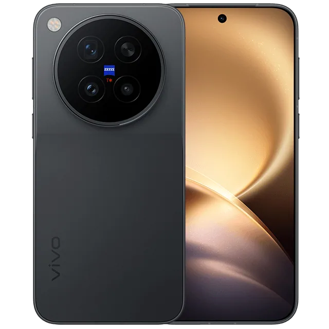vivo X500 Pro בצבע שחור, גב הטלפון עם מערך שלוש המצלמות